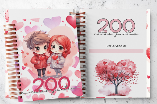 200 Citas Juntos/Planner/Regalo San Valentin/Nuestra Historia Juntos, Editable en PPT