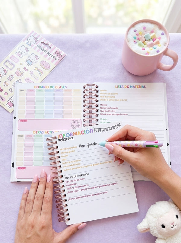Agenda Estudiantes 2 Días por Página Ciclo 26-27 - La Bella y la Bestia