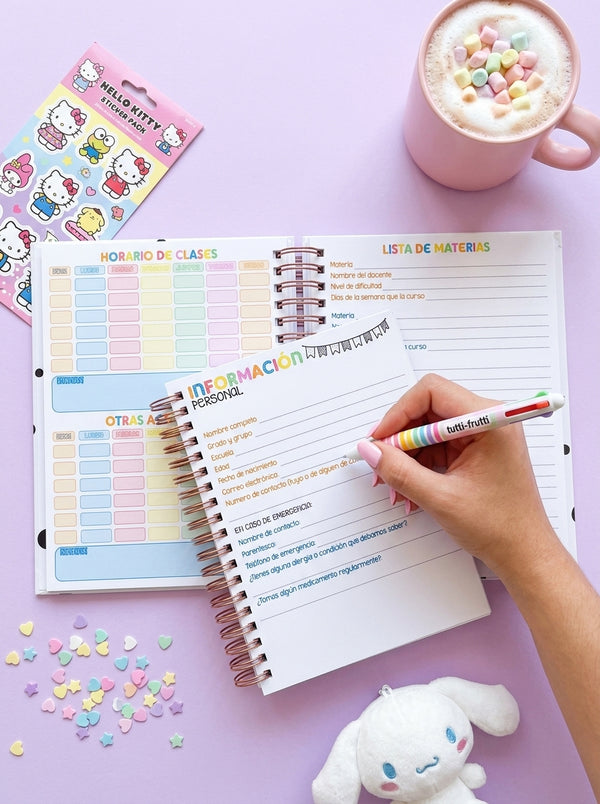 Agenda Estudiantes 2 Días por Página Ciclo 26-27 - Naruto