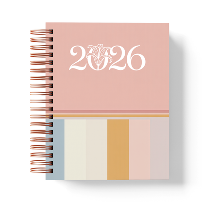 Agenda 2026 Floral sin Horarios – Planificador 2 Días por Página