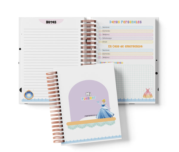 Planner Diario con Horario - Cenicienta