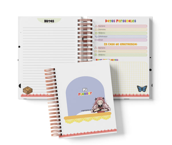 Planner Diario con Horario - Demon Slayer
