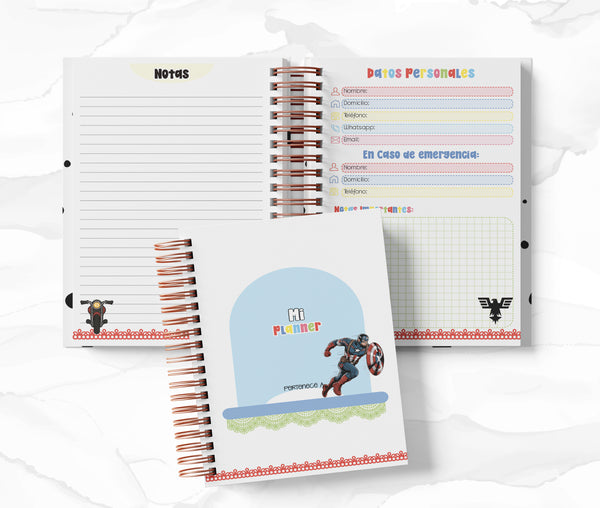 Planner 2 Días por Página - Capitán América