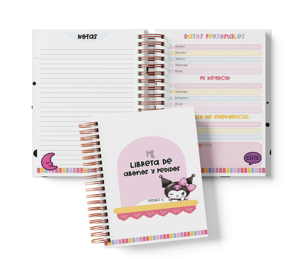 Libreta de Abonos y Pedidos - Kuromi
