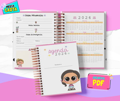 Agenda Diaria 2026 de Star (PDF no editable) – Día por Página – Media Carta 14×21.5 cm – Español