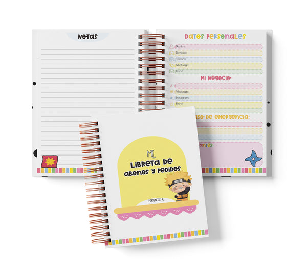 Libreta de Abonos y Pedidos - Naruto