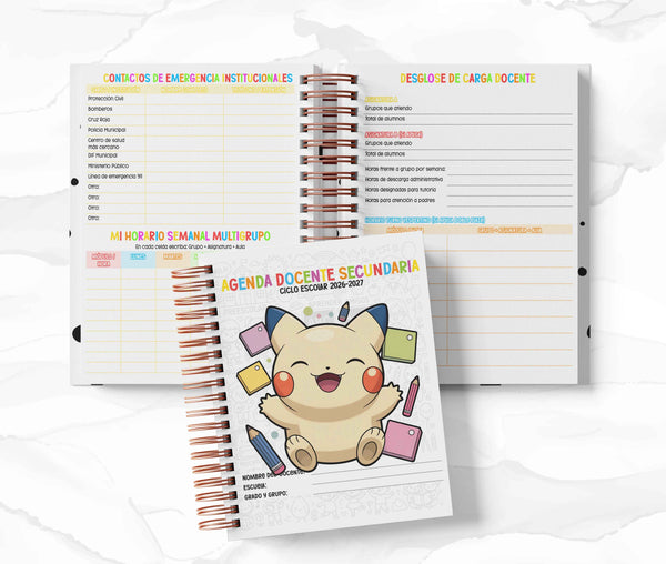 Agenda Secundaria - Pokémon