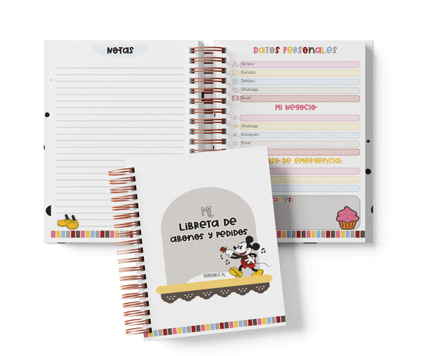 Libreta de Abonos y Pedidos - Mickey Mouse