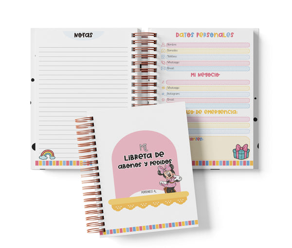 Libreta de Abonos y Pedidos - Minnie Mouse