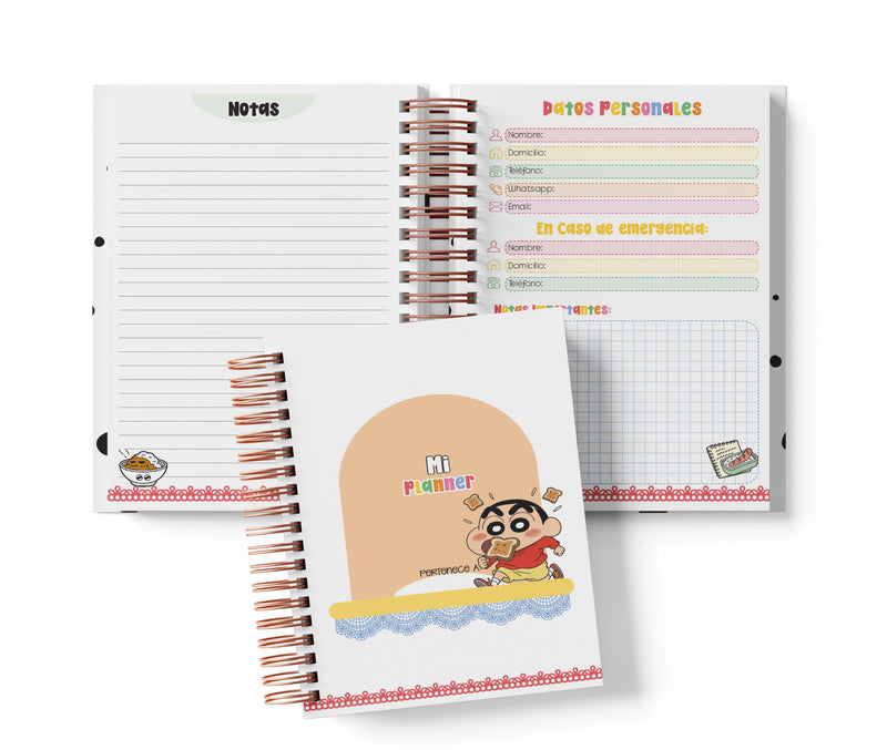 Planner Diario con Horario - Shin-chan