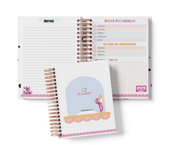 Planner Diario con Horario - Barbie