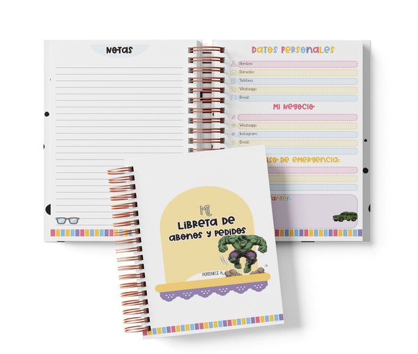Libreta de Abonos y Pedidos - Hulk