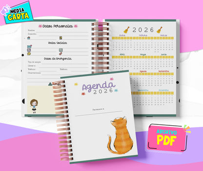 Agenda Diaria 2026 de Friends (PDF no editable) – Día por Página – Media Carta 14×21.5 cm – Español