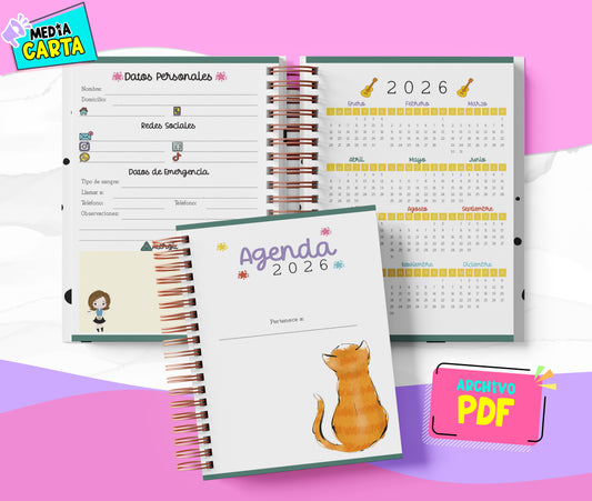 Agenda Diaria 2026 de Friends (PDF no editable) – Día por Página – Media Carta 14×21.5 cm – Español