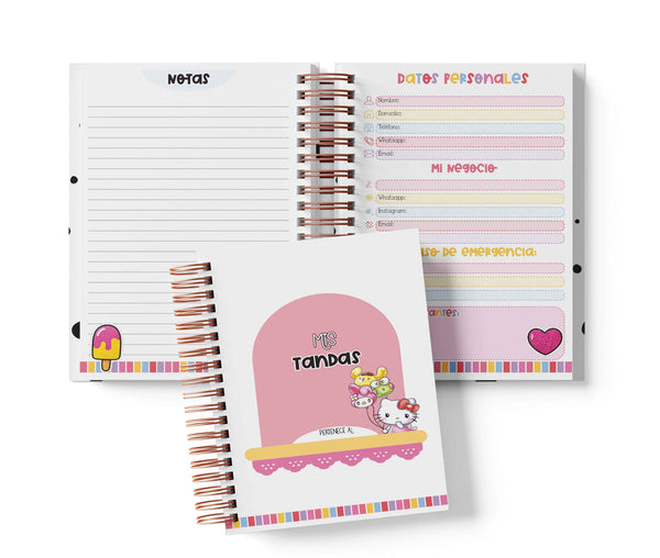 Libreta de Tandas 11 Participantes - Hello Kitty