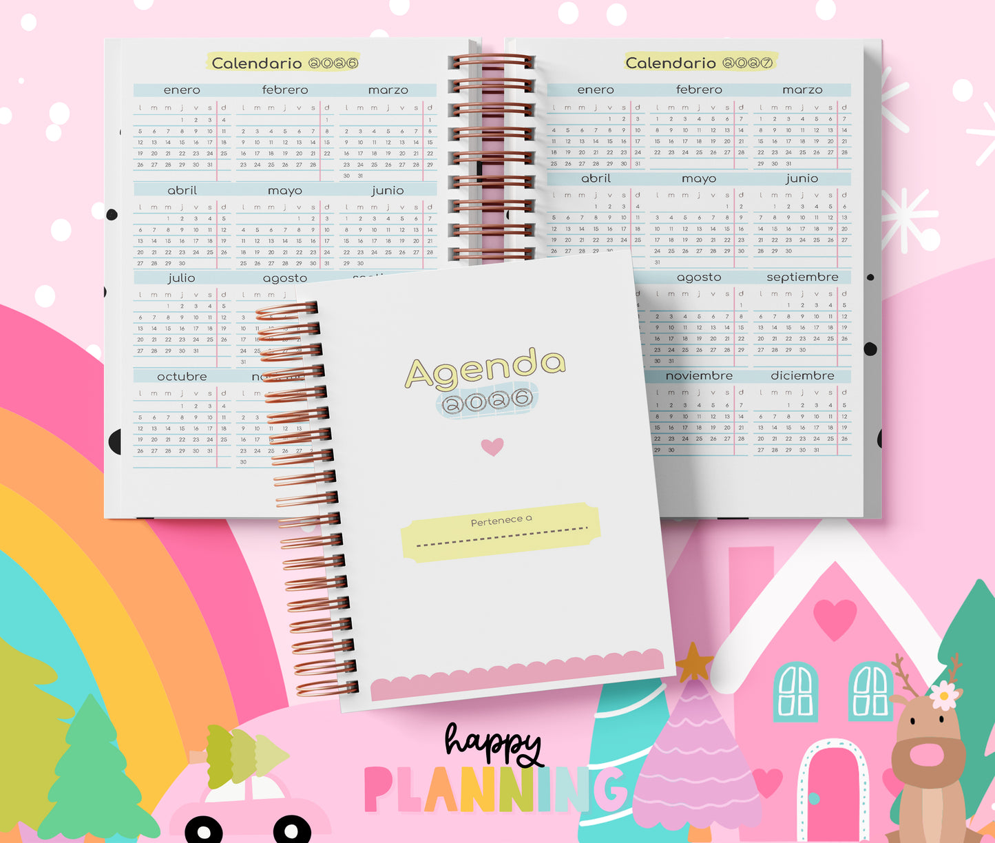 Agenda Semanal 2026 sin Horarios – Semana a la Vista | PDF Imprimible