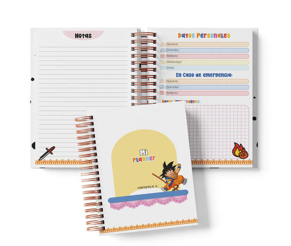 Planner Diario con Horario - Dragon Ball