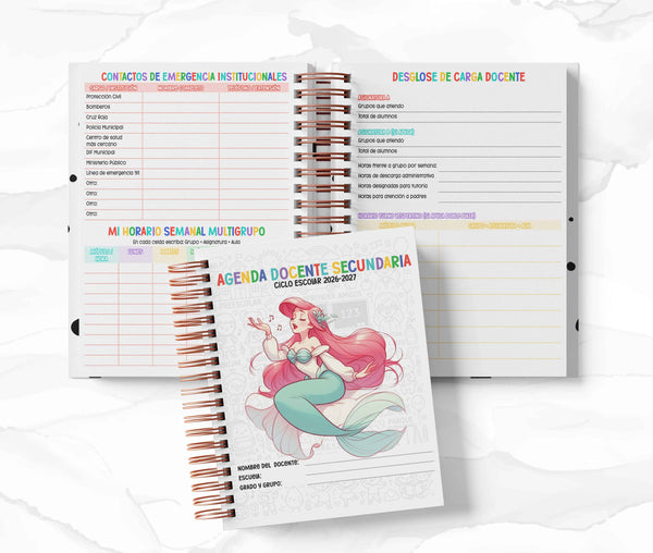 Agenda Secundaria - Ariel - La Sirenita