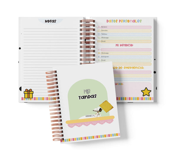 Libreta de Tandas 15 Participantes - Snoopy
