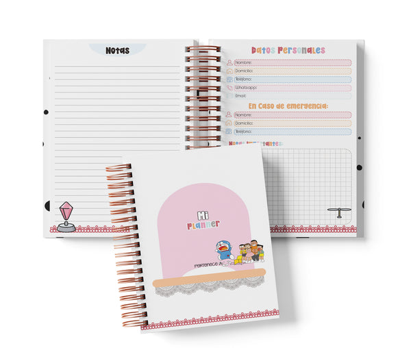 Planner Diario con Horario - Doraemon
