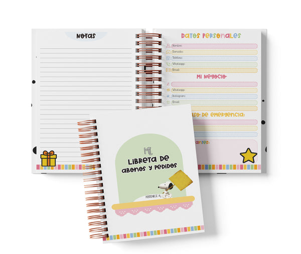 Libreta de Abonos y Pedidos - Snoopy