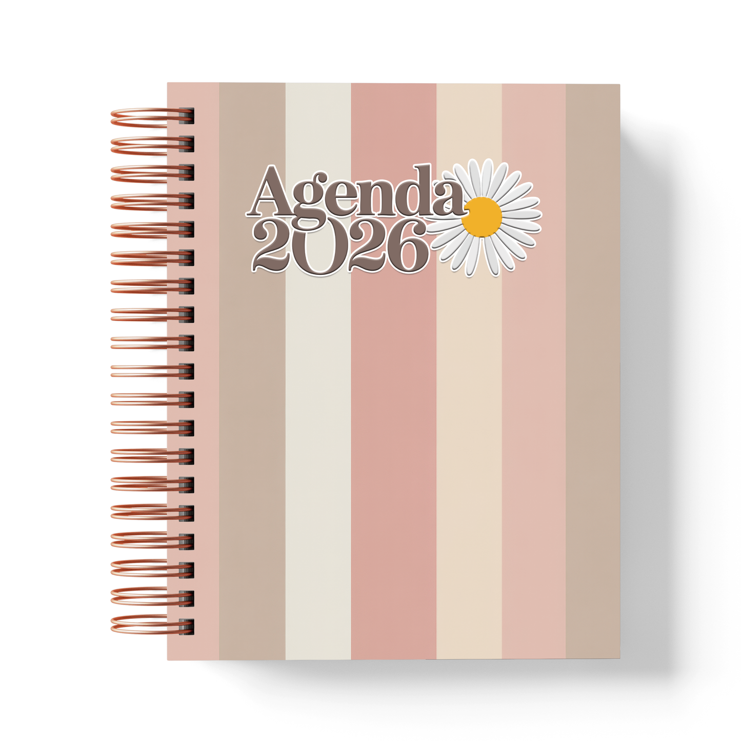 Agenda 2026 Floral sin Horarios – Planificador 2 Días por Página