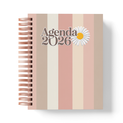 Agenda 2026 Floral sin Horarios – Planificador 2 Días por Página