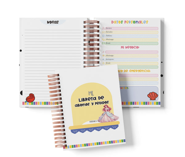 Libreta de Abonos y Pedidos - Ariel - La Sirenita