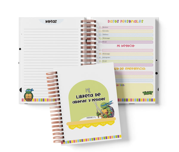 Libreta de Abonos y Pedidos - Tortugas Ninja