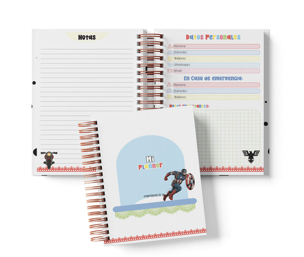 Planner Diario con Horario - Capitán América