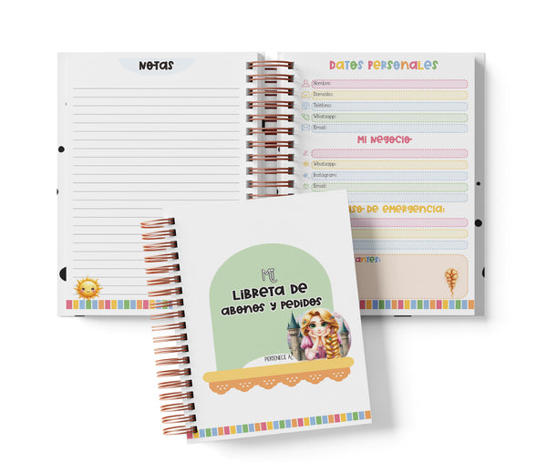 Libreta de Abonos y Pedidos - Rapunzel