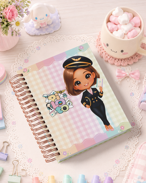 Pack de Portadas Piloto  Sobrecargo  Aeromoza - Sweet Rainbow