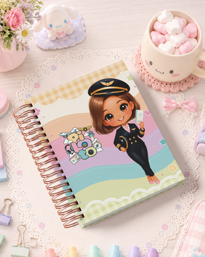 Pack de Portadas Piloto  Sobrecargo  Aeromoza - Sweet Rainbow