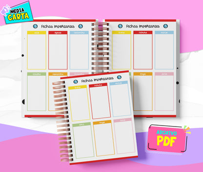 Agenda Diaria 2026 de Snoopy (PDF no editable) – Día por Página – Media Carta 14×21.5 cm – Español