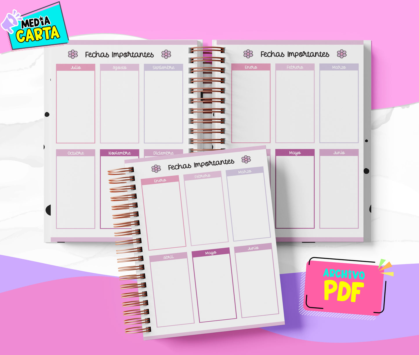 Agenda Diaria 2026 de Charmmy Kitty (PDF no editable) – Día por Página – Media Carta 14×21.5 cm – Español