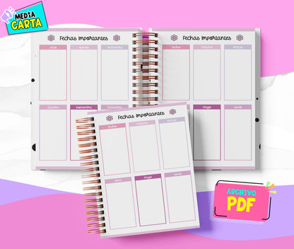 Agenda Diaria 2026 de Charmmy Kitty (PDF no editable) – Día por Página – Media Carta 14×21.5 cm – Español