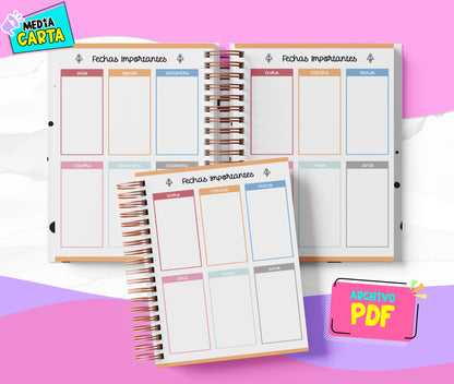 Agenda Diaria 2026 de Doraemon (PDF no editable) – Día por Página – Media Carta 14×21.5 cm – Español