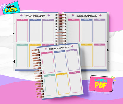 Agenda Diaria 2026 de Taylor Swift (PDF no editable) – Día por Página – Media Carta 14×21.5 cm – Español