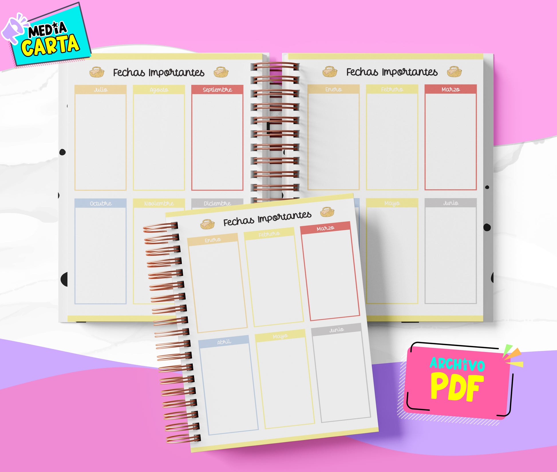 Agenda Diaria 2026 de Winnie (PDF no editable) – Día por Página – Media Carta 14×21.5 cm – Español