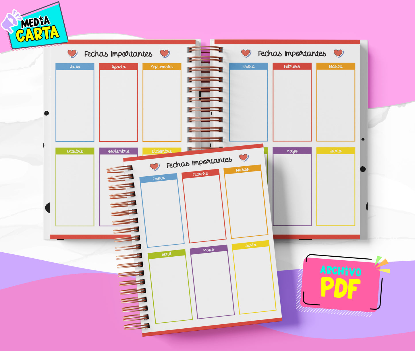 Agenda Diaria 2026 de Tortugas Ninja (PDF no editable) – Día por Página – Media Carta 14×21.5 cm – Español