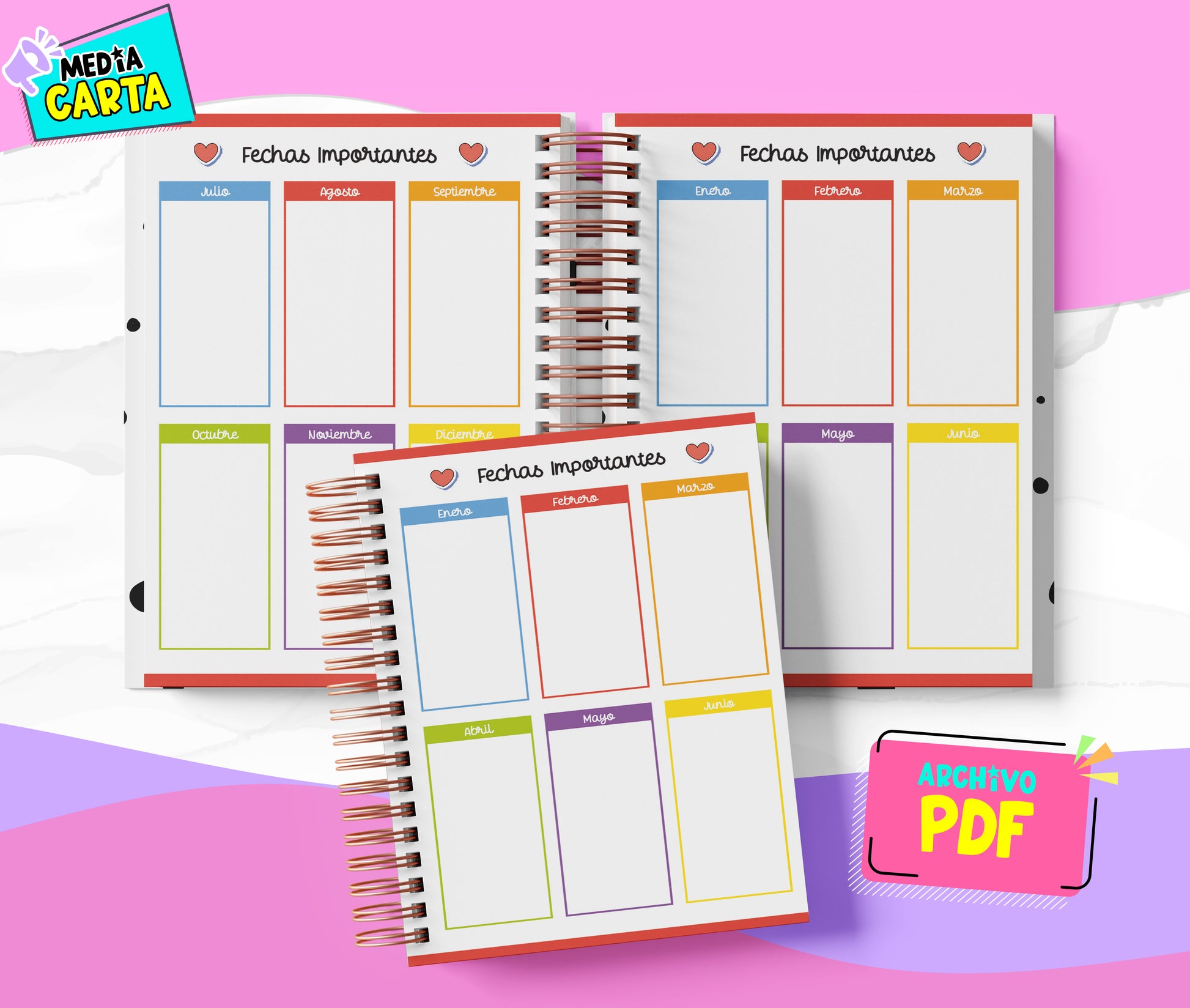 Agenda Diaria 2026 de Tortugas Ninja (PDF no editable) – Día por Página – Media Carta 14×21.5 cm – Español