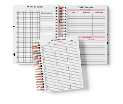 Agenda Semanal Digital 2026–2027 en Español • Formato Horizontal • Minimalista Rosa • Media Carta 14×21.5 cm / 5.5×8.5 in • PDF 224 páginas
