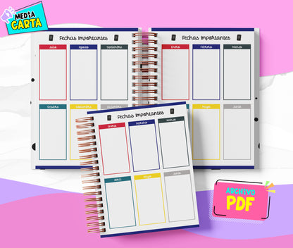 Agenda Diaria 2026 de Spiderman (PDF no editable) – Día por Página – Media Carta 14×21.5 cm – Español