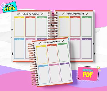 Agenda Diaria 2026 de Zelda (PDF no editable) – Día por Página – Media Carta 14×21.5 cm – Español