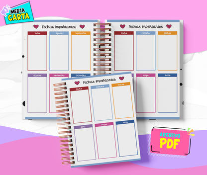 Agenda Diaria 2026 de Jack And Sally (PDF no editable) – Día por Página – Media Carta 14×21.5 cm – Español