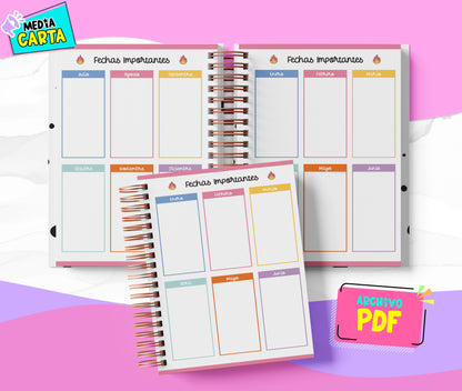 Agenda Diaria 2026 de Entrenar Dragon (PDF no editable) – Día por Página – Media Carta 14×21.5 cm – Español