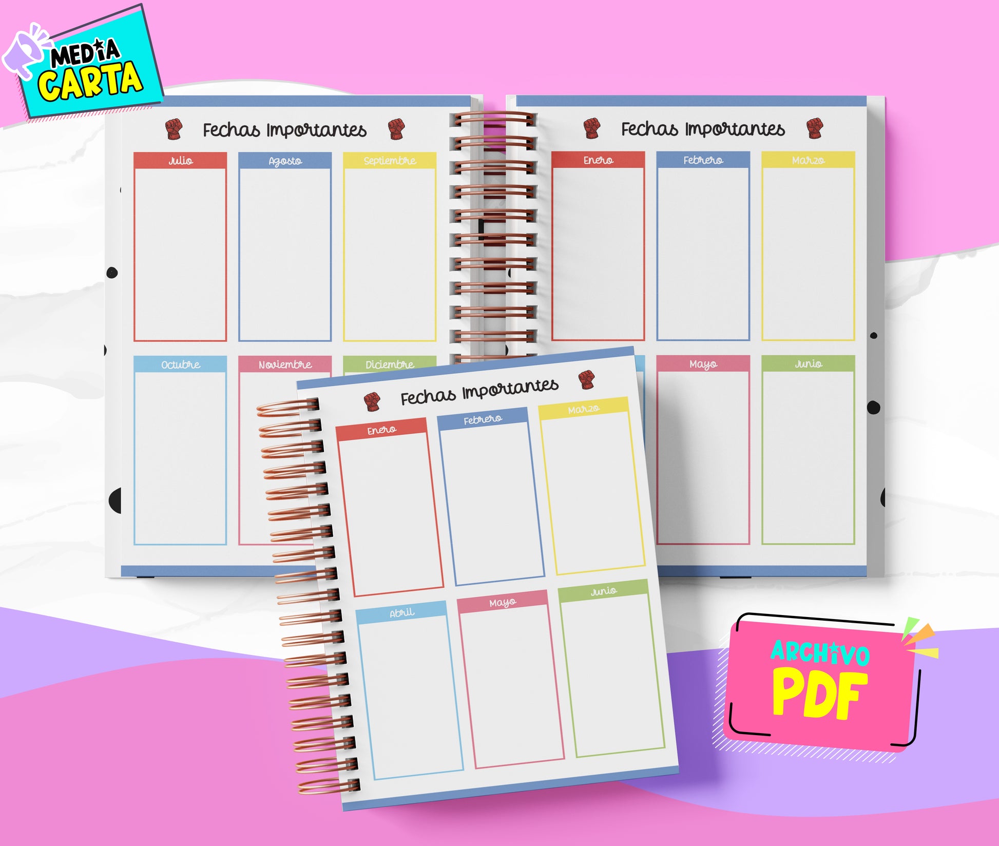 Agenda Diaria 2026 de Capitan America (PDF no editable) – Día por Página – Media Carta 14×21.5 cm – Español