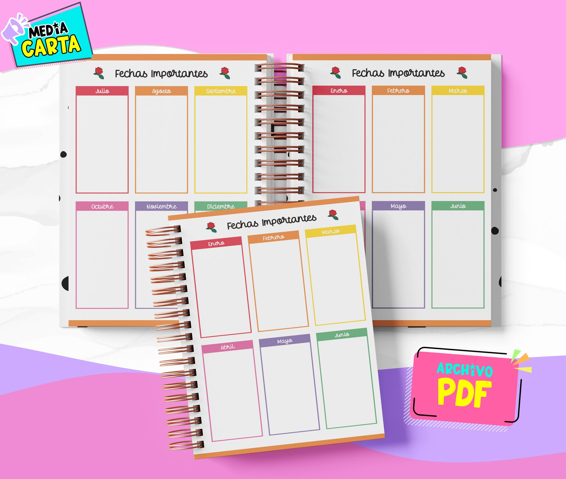 Agenda Diaria 2026 de Betty Boop (PDF no editable) – Día por Página – Media Carta 14×21.5 cm – Español