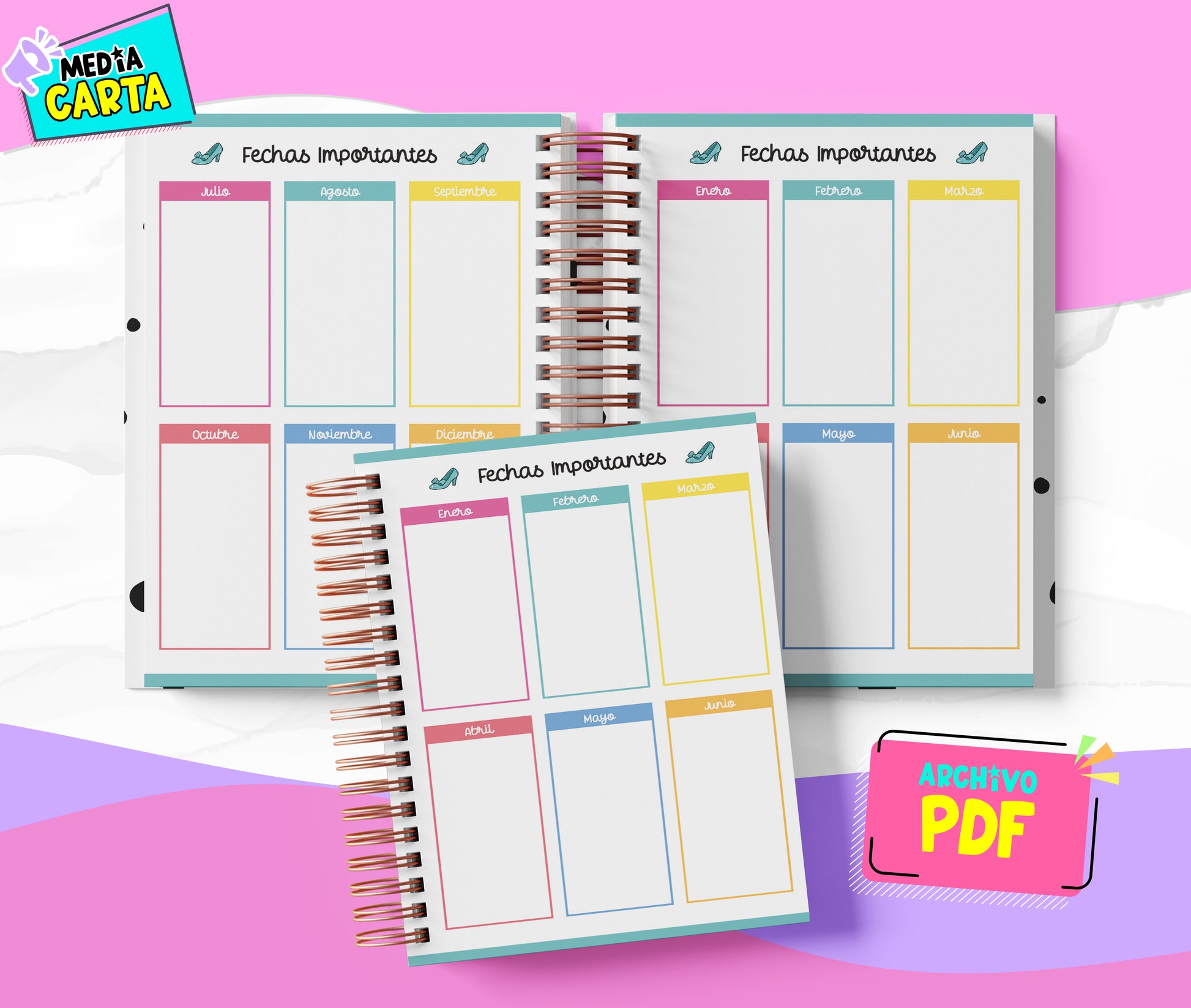 Agenda Diaria 2026 de Minnie (PDF no editable) – Día por Página – Media Carta 14×21.5 cm – Español