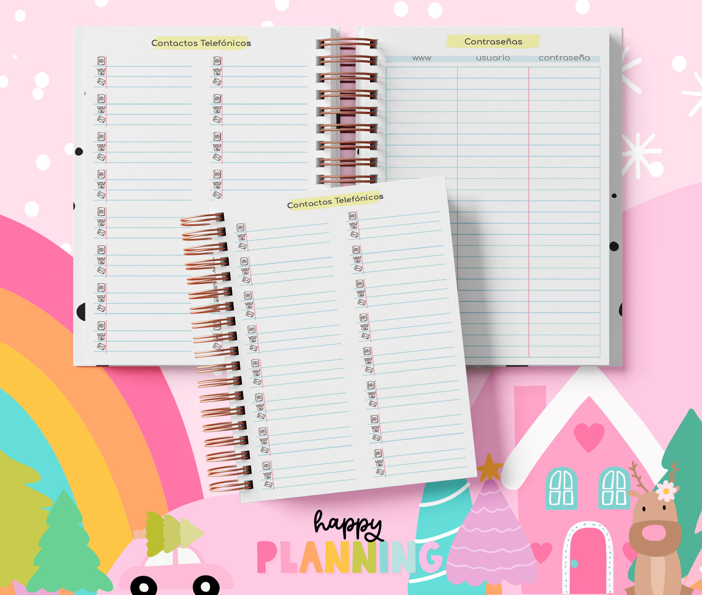 Agenda 2026 con Horario y Fin de Semana en una Página | Planner Diario PDF